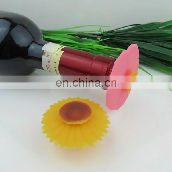 Wine Champagne Beverage Beer Wine Stopper Silicone Sunflower Shape Silicone Wine Bottle Stopper photo-6