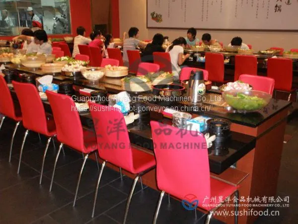 Customized Restaurant Stainless Steel Buffet Hot Pot Conveyor Belt System photo-2