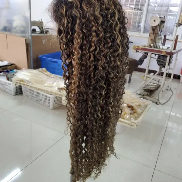 KHH Deep Curly Wave Lace Front Wigs With Baby Hair,Glueless Cuticle Aligned Peruvian Human Hair Wigs Sample for Black Women photo-3