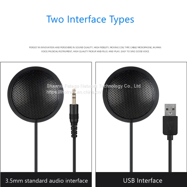 Desktop USB Hotrain FX108 Omnidirectional 360 Degree Voice Pickup Electric Condenser Microphone Speakerphone For Meeting, Online Class, Voice Record, Interview photo-4