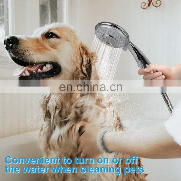 Handheld Shower Head High Pressure ON/Off Switch in Chrome Plated Water Saving 5 Spray Shower Head photo-5