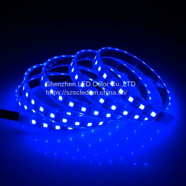 Favorable Price Easy To Carry LC5050 Single Color BLUE 72 Pixel /m 17.3w/m DC24V White PCB Led Strip Light photo-3