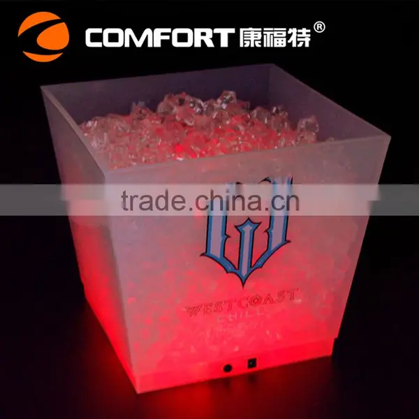 Stocked Clear Plastic Led Ice Buckets Wholesale With Drink Holder photo-6