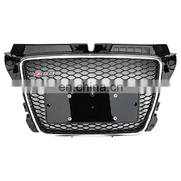 High Quality Front Grill for Audi A3 Material Black RS3 Radiator Honeycomb Grills 2007 2008 2009 2010 2012 2013 photo-5