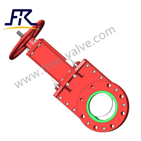 FRZ73PU Split Body PU Lined Wear Resistant Knife Gate Valve for Mining Slurry photo-3