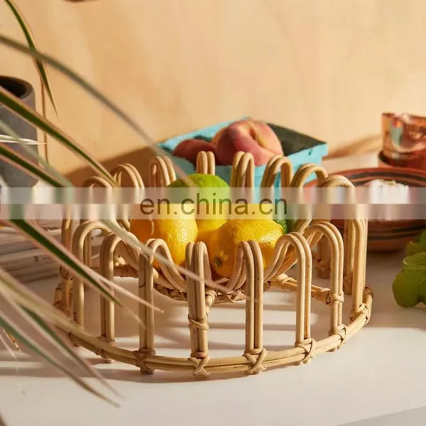 Unique Eco-friendly Rattan Fruit Bowl Basket Best Price For Item Decoration, Wicker Fruit Tray Wholesale Handwoven