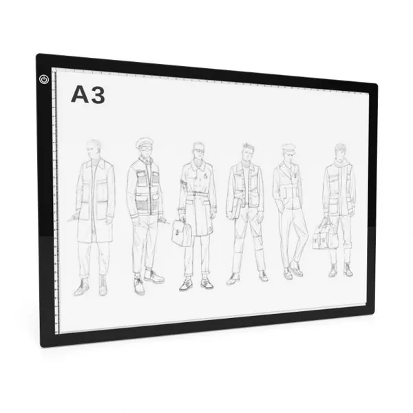 JACC A3 Slim Tracing Drawing Board Light Pad for Draft Made of Durable Acrylic Plastic Model IDTP001