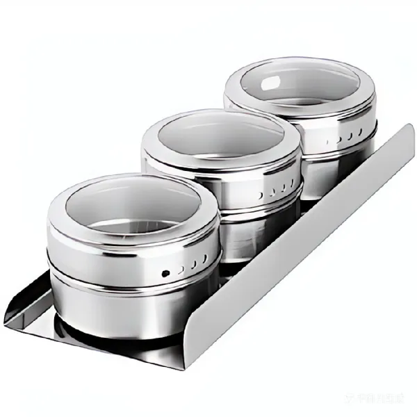 4 Pcs Stainless Steel Magnetic Spice Jar Sets
