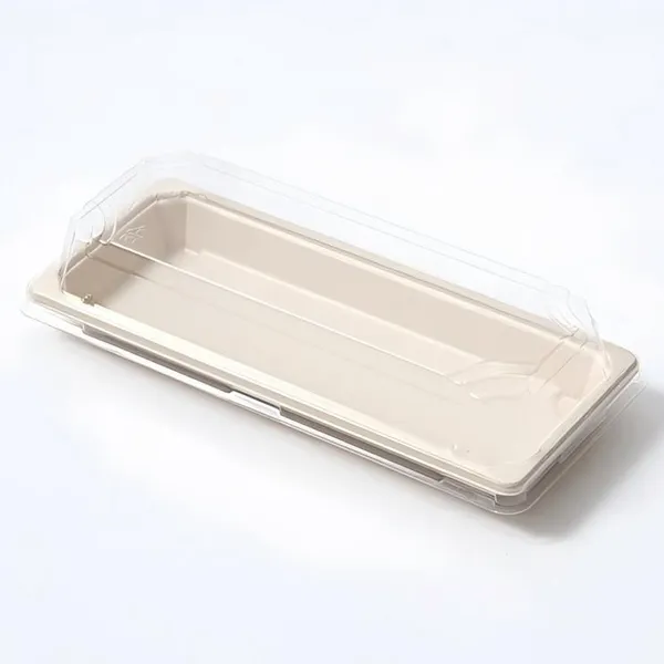 Disposable Sugarcane Pulp Sushi Tray, 10x6x2.5