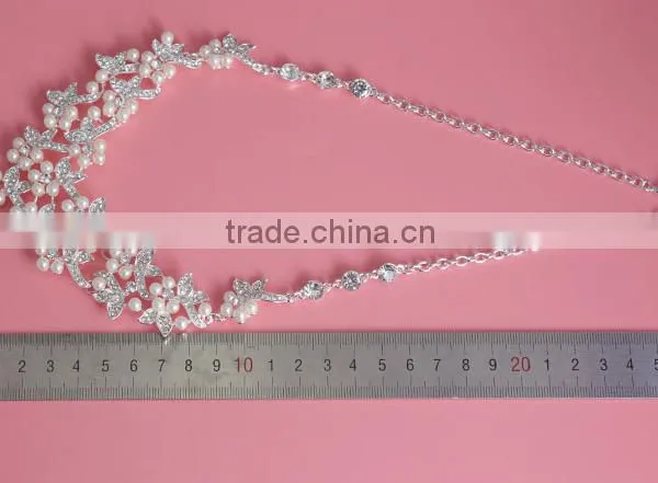 Wedding Pearl Rhinestone Jewelry Set Bridal Necklace and Earring Set photo-4