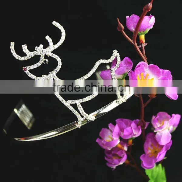 2015 Newest Cute Animal Crystal Pageant Crown Beautiful Hair Accessory Bridal Tiara photo-4