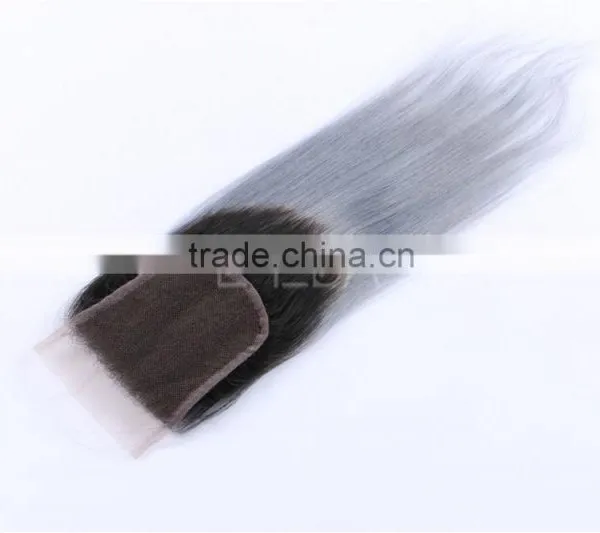 Grey and Black Ombre Hair Extensions Hair Weaves and Silver Gray Virgin Hair Closure Supplier's Choice photo-4