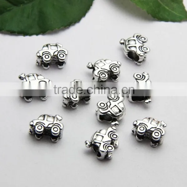 Wholesale DIY Anti-silver Car Shape Large Hole Metal Zinc Alloy Slide Beads photo-6