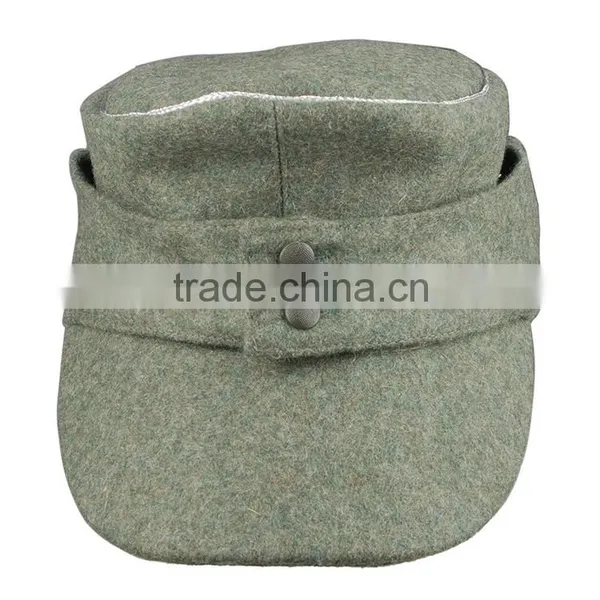 WWII German Officer Panzer Wool Field Military Cap Hat photo-3