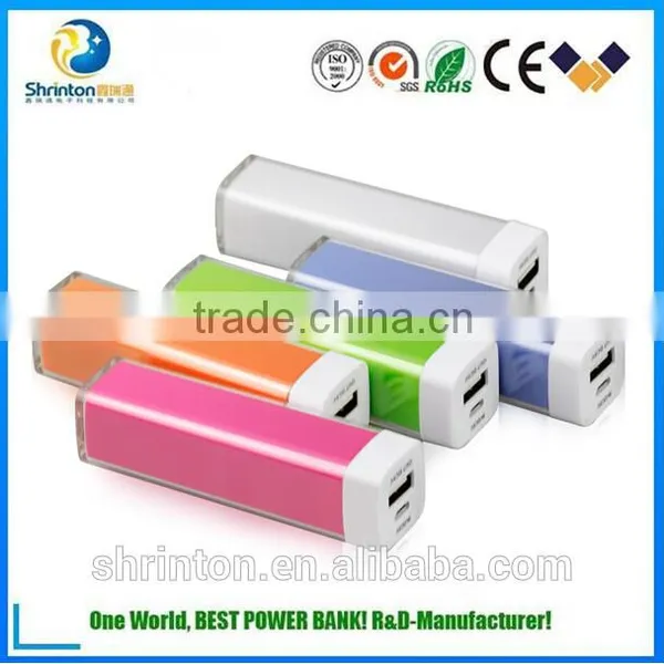 Cellphone Emergency Charger Lipstick Shape Power Bank 2600mah, Newest Refreshing Color Powerbanks 2600mah photo-3