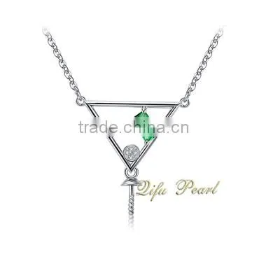 2015 Factory Direct Sale 14Carat White Gold Freshwater Pearl Necklace Jewelry Wholesale Necklace Mounting photo-2