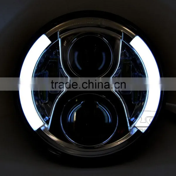 Ultra Bright Waterproof Round 7" HID LED Projector Head Light for Motorcycle Harley Davidson photo-6