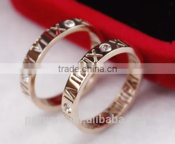 2016 New Pattern Roman Number Finger Rings Stainless Steel Fashion Jewelry Brand Rose Gold For Women photo-3