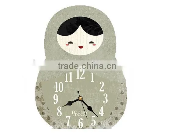 New Design Tumbler Style Wooden Wall Clock for Home Deco photo-5