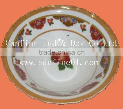 Wholesale Ceramic Porcelain7.5" Round Fruit Plate With Green Leaf Decal photo-4