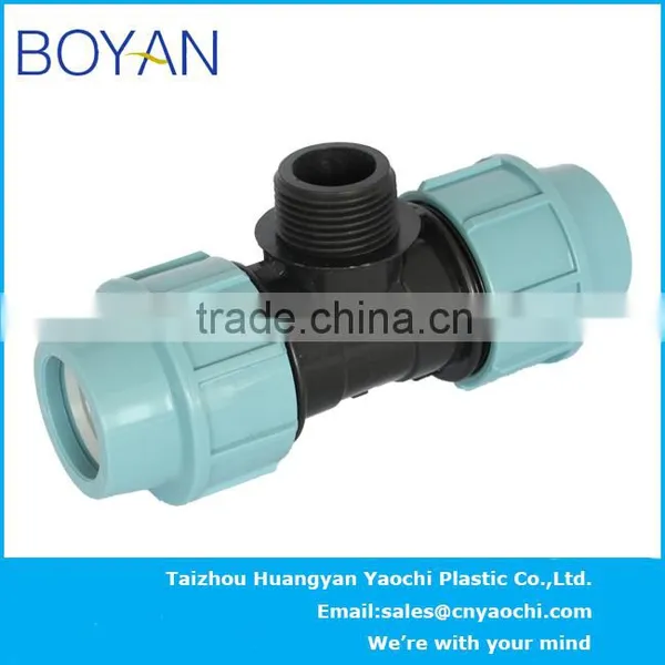 BOYAN PP Compression Pipe Fittings for Irrigation Quick Male Tee photo-2