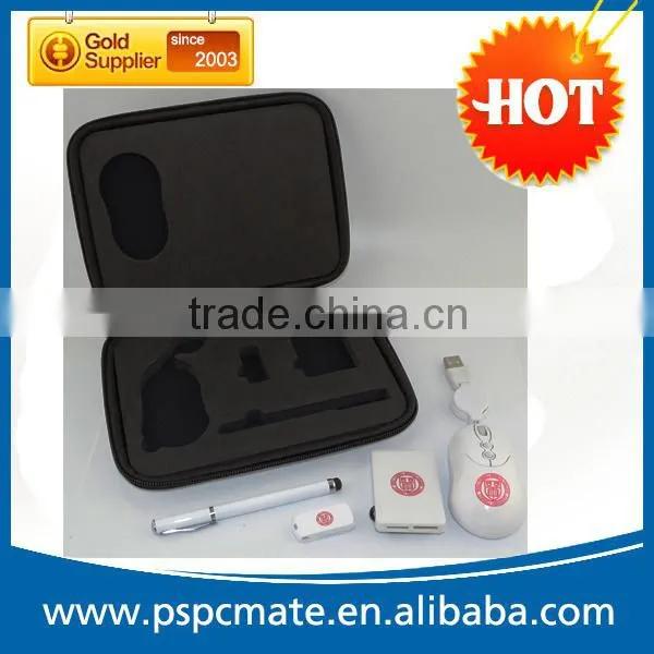 Multi-function USB Travel Kits High Quality PU Pouch Customized Computer Accessories Includes Mouse USB Hub Flash Driver and Pen photo-2