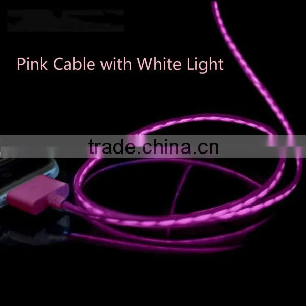 China Mobile Usb Data Cable Visible Flow Led Light Usb Charging Sync Cable for IPhone4 photo-4