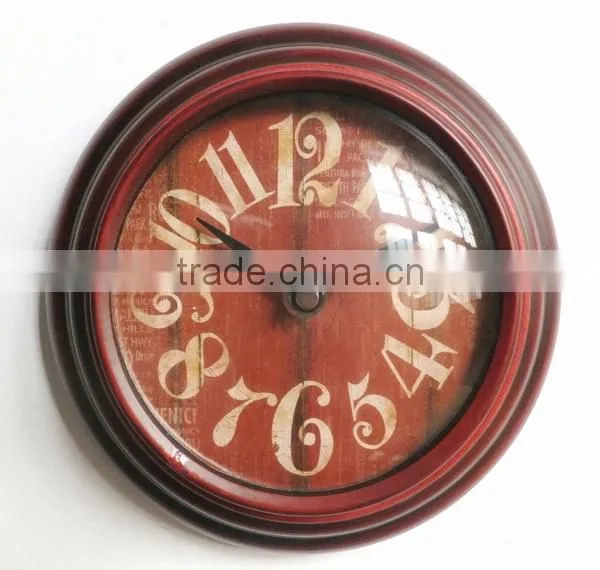 Dia 20cm Rustic Round Metal Wall Clock
