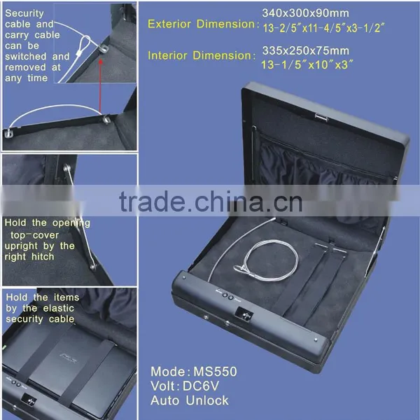 Wholesale- MS550 Micro Vault Biometric Fingerprint Computer A4 Document File Storage Steel Safe Box photo-5