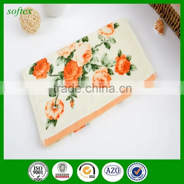 Cotton Velour Towels,flowers Peony Print Cut Pile Face Towels photo-4