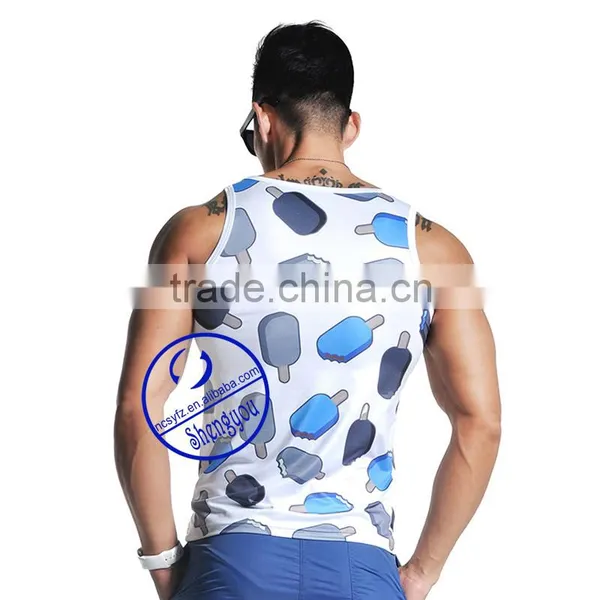 Custom 100 Polyester Full Printing Fitness Gym Bodybuilding Tank Top photo-4