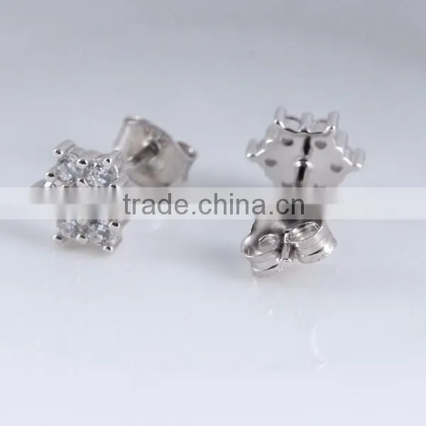 New Design 925 Sterling Silver Micro Pave Black CZ Tiny Stud Earring photo-2