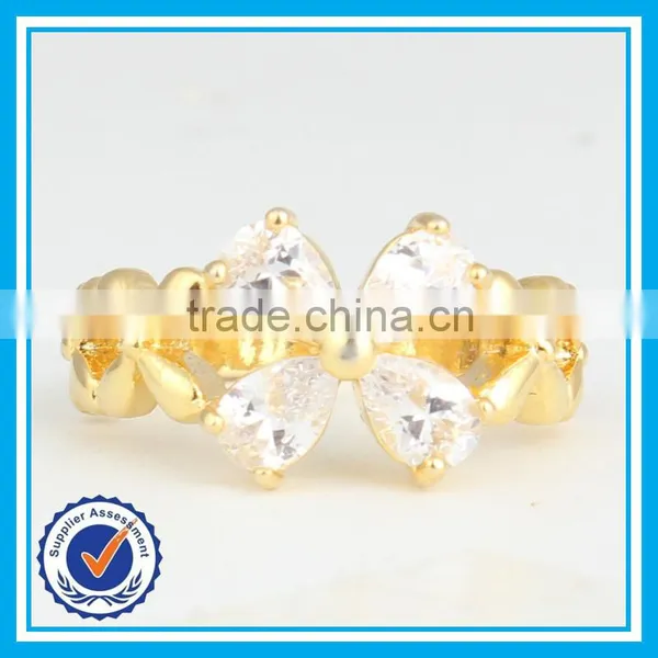 Cheap Price Fancy Crystal Gold Rings 18k Fake Diamond Ring photo-2