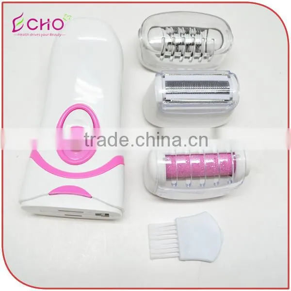 Electric 3 in 1 Lady Shaver Epilator and Pedicure Callous Remover for Skin Care photo-3