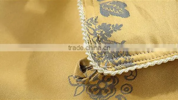 100% Silk Quilt With Jacquard Yellow Flower photo-6