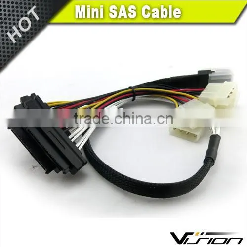 1m Black 30AWG Internal Mini SAS 36pin (SFF-8087) Male to SAS 29pin Female With 4pin Power (SFF-8482) Cable photo-2