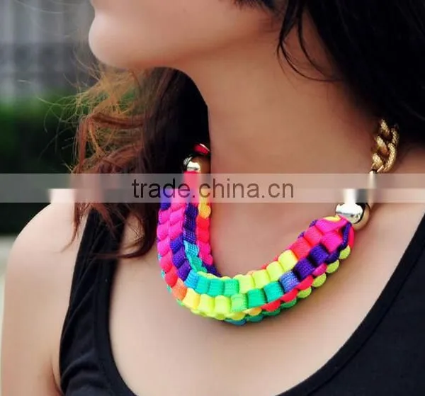2015 Factory New Products Handmade Fabric Necklace photo-6