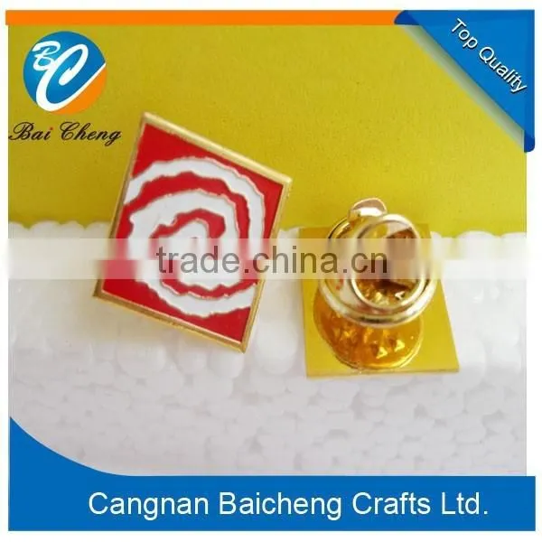 Love Heart Red Die-casting Plated Epoxy Round Metal Badges With Butterfly Pin in Gold Color for Man and Women photo-4