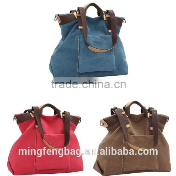 2016 Wholesale Custom Lady Hand Bag Fashionable Tote Canvas Lady Bag Quality Choice photo-2