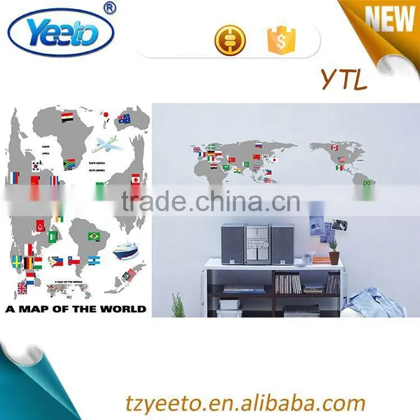 2015 Popular Baby's Room World Map Printing Wall Sticker
