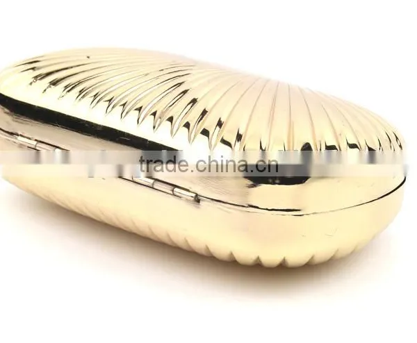 Women's Fashion Bag Unique Design Gold Metal Clutch photo-5