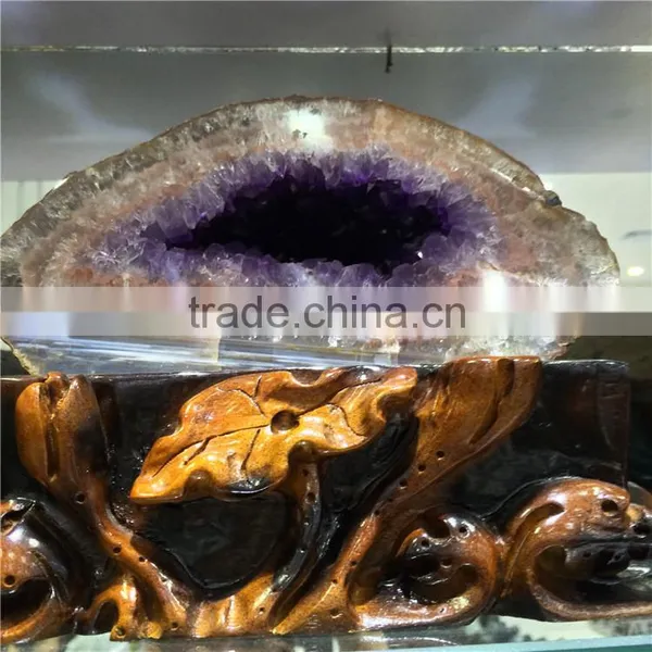Natural Agate Crescent Geode Cornucopia Crystals Ornaments photo-4