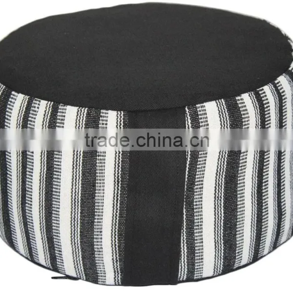 Tall Meditation Zafu Cushion in Natural Cotton Fabric photo-2