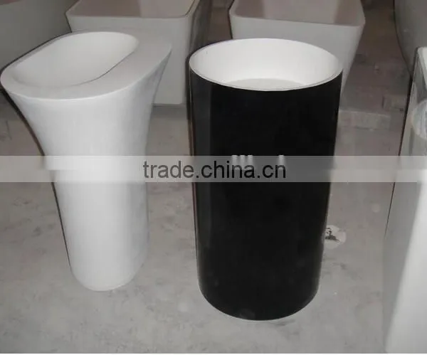 Solid Surface Table Top Man-made Stone Pedestal Basin, Artificial Stone Freestanding Wash Basin photo-5