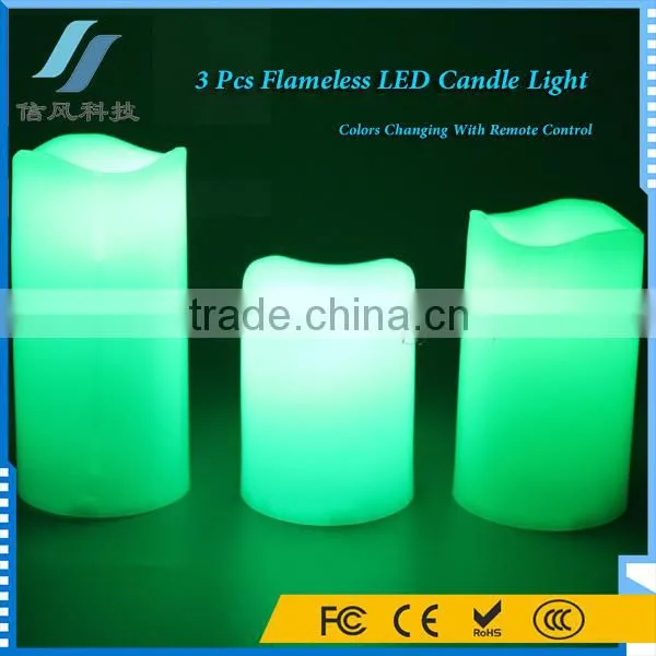 3Pcs Flameless LED Candle Light Colors Changing Candle With Remote Control photo-4