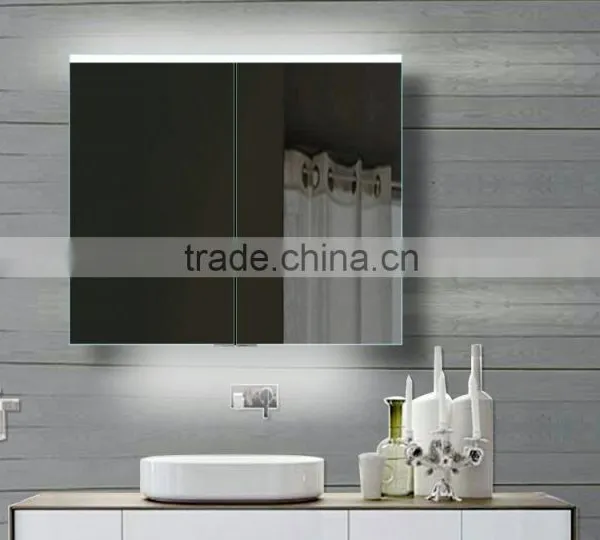 Engineering Project LED Bathroom Mirror With Backlights and Glass Storege Cabinet photo-2
