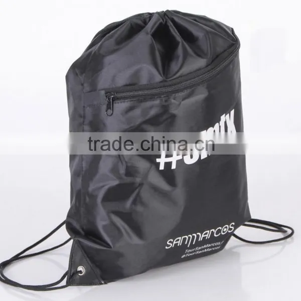 BLACK GYM SACK BACK PACK BACKPACK BOOK BAG GYM TRAVEL SPORTS Sack Backpack photo-2