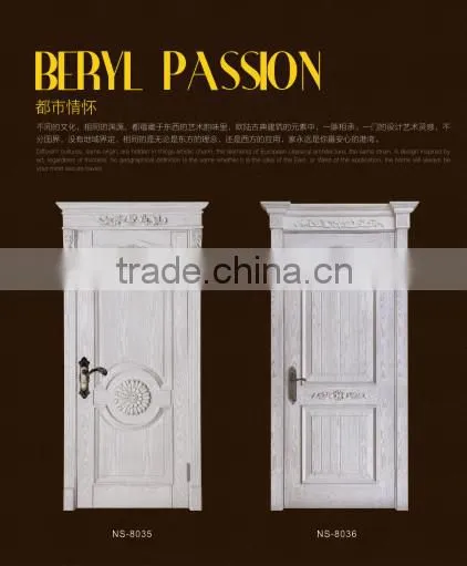 Simple Design Modern White Interior Solid Wooden Door photo-4