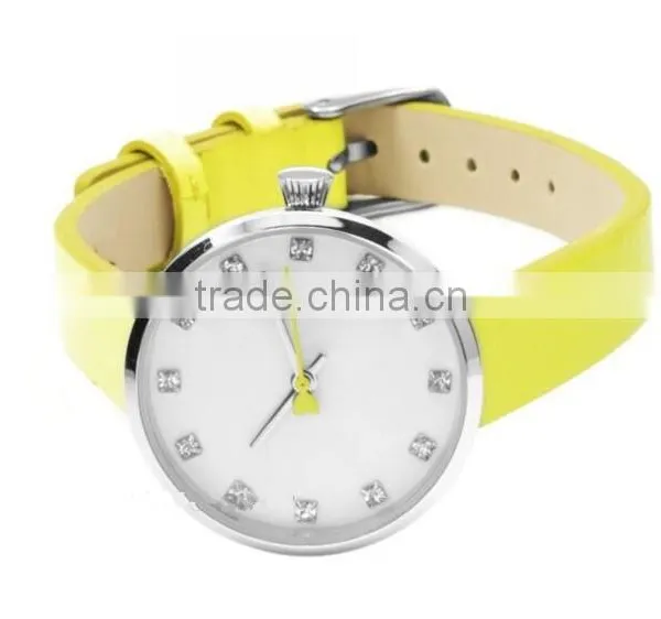 New Fashion Design Stainless Steel Case Real Leather Strap Wristwatch for Women photo-2
