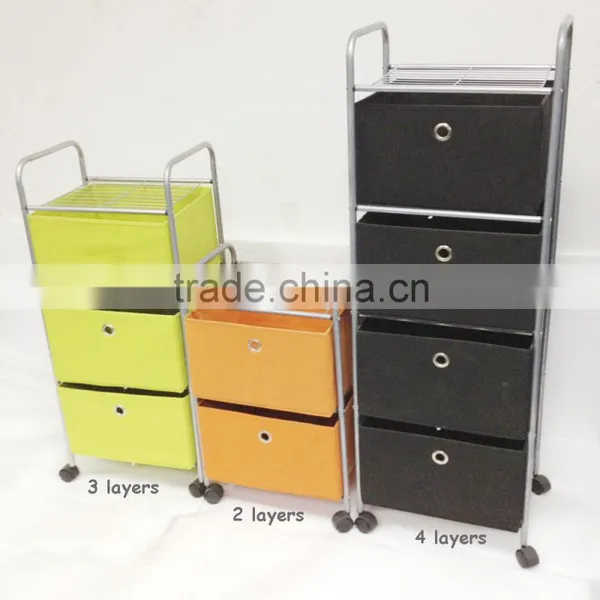 High Quality Metal Frame Storage Trolley With Drawers